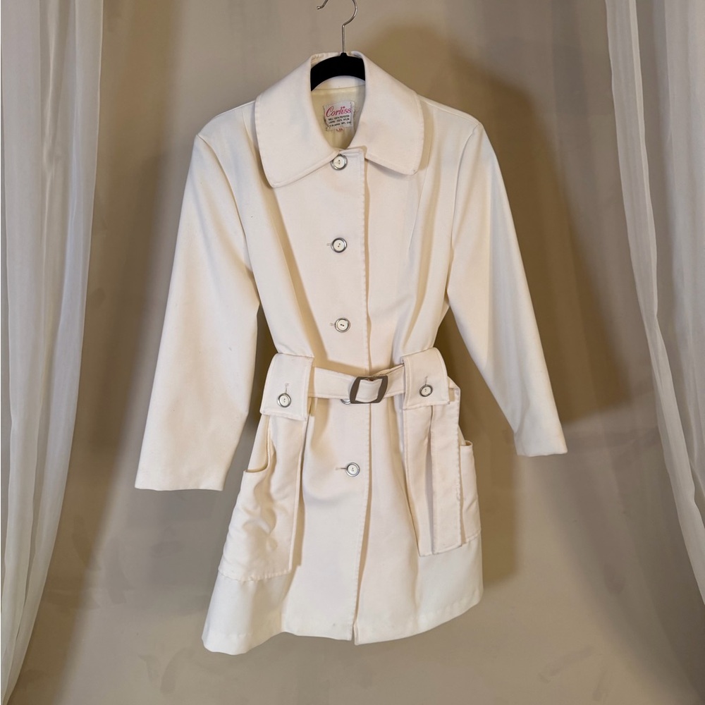 Vintage Cream Belted Trench Coat